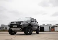 Volkswagen Amarok with 17x9 +30 ROH Vapour Matte Black Machined Accents Wheel in industrial area