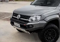 Volkswagen Amarok with 17x9 +30 ROH Vapour Matte Black Machined Accents Wheel in industrial area