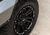 Volkswagen Amarok with 17x9 +30 ROH Vapour Matte Black Machined Accents Wheel in industrial area