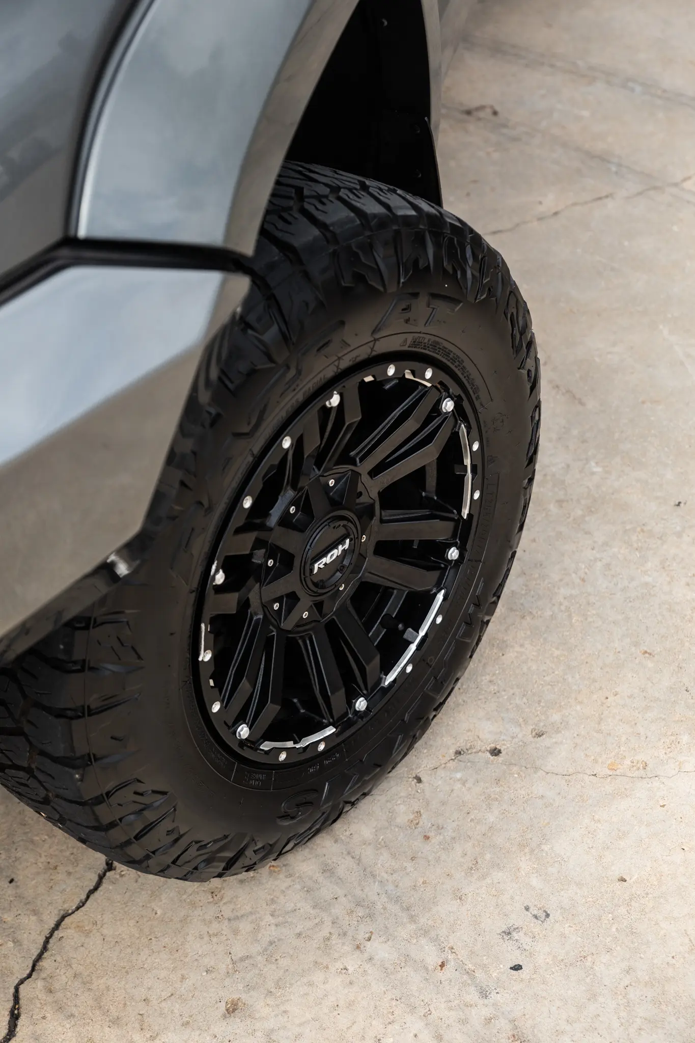 Volkswagen Amarok with 17x9 +30 ROH Vapour Matte Black Machined Accents Wheel in industrial area