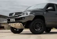 Volkswagen Amarok with 17x9 +30 ROH Vapour Matte Black Machined Accents Wheel in industrial area