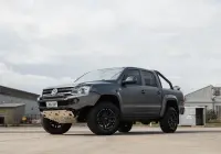 Volkswagen Amarok with 17x9 +30 ROH Vapour Matte Black Machined Accents Wheel in industrial area