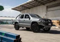 Volkswagen Amarok with 17x9 +30 ROH Vapour Matte Black Machined Accents Wheel in industrial area
