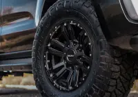 Ford Everest with 17x9 +25 ROH Vapour Matte Black Machined Accents 4x4 Wheel