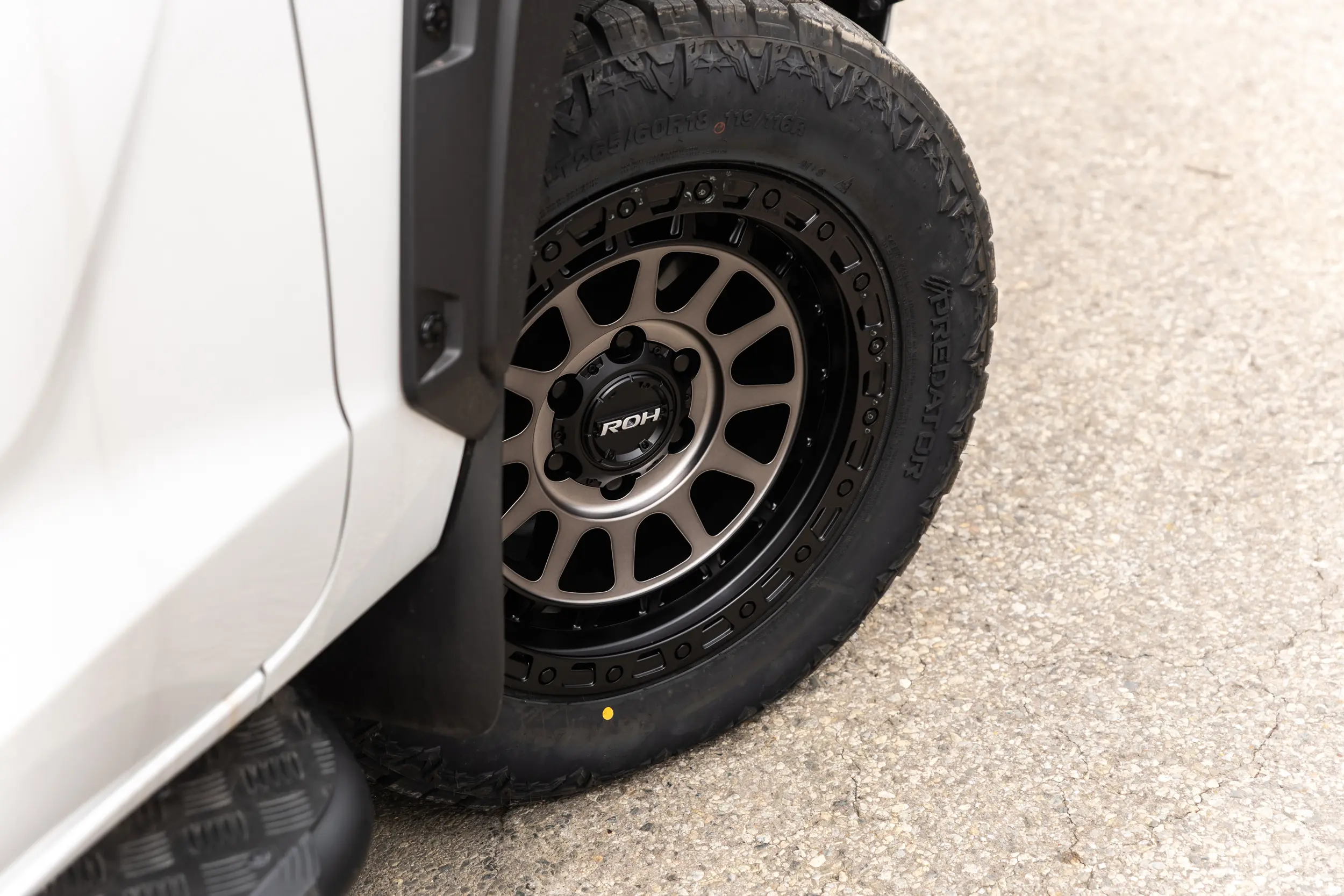 Mitsubishi Triton MV GSR with ROH Assault Graphite Centre Black Lip 4x4 Wheel in industrial area