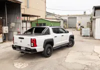 Mitsubishi Triton MV GSR with ROH Assault Graphite Centre Black Lip 4x4 Wheel in industrial area