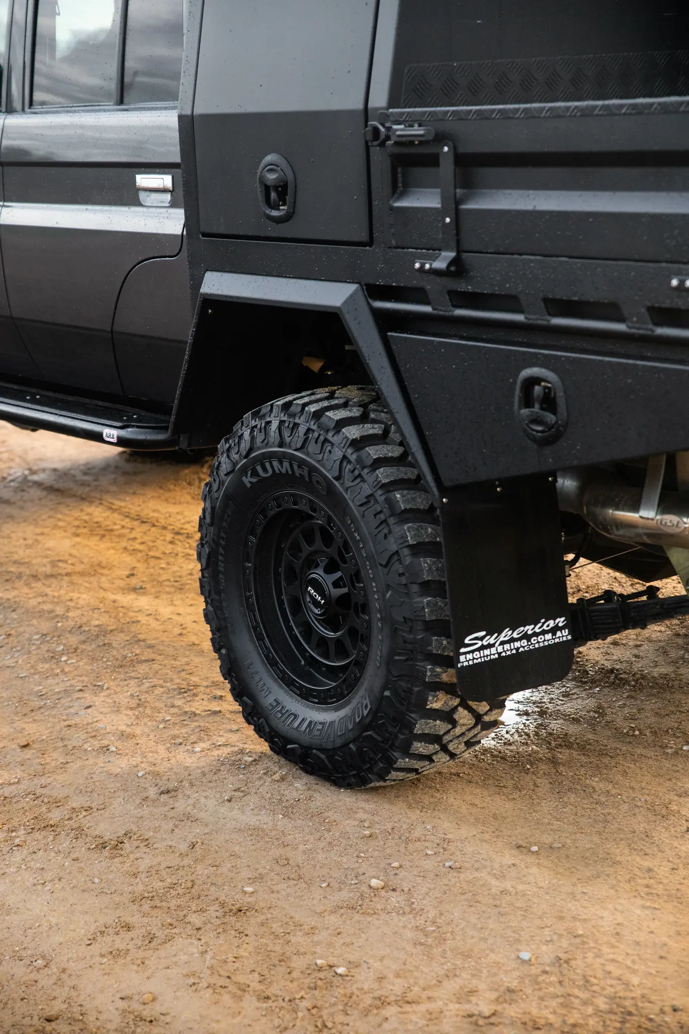 Toyota 79 Series LandCruiser with ROH Assault Matte Black 4x4 Wheel