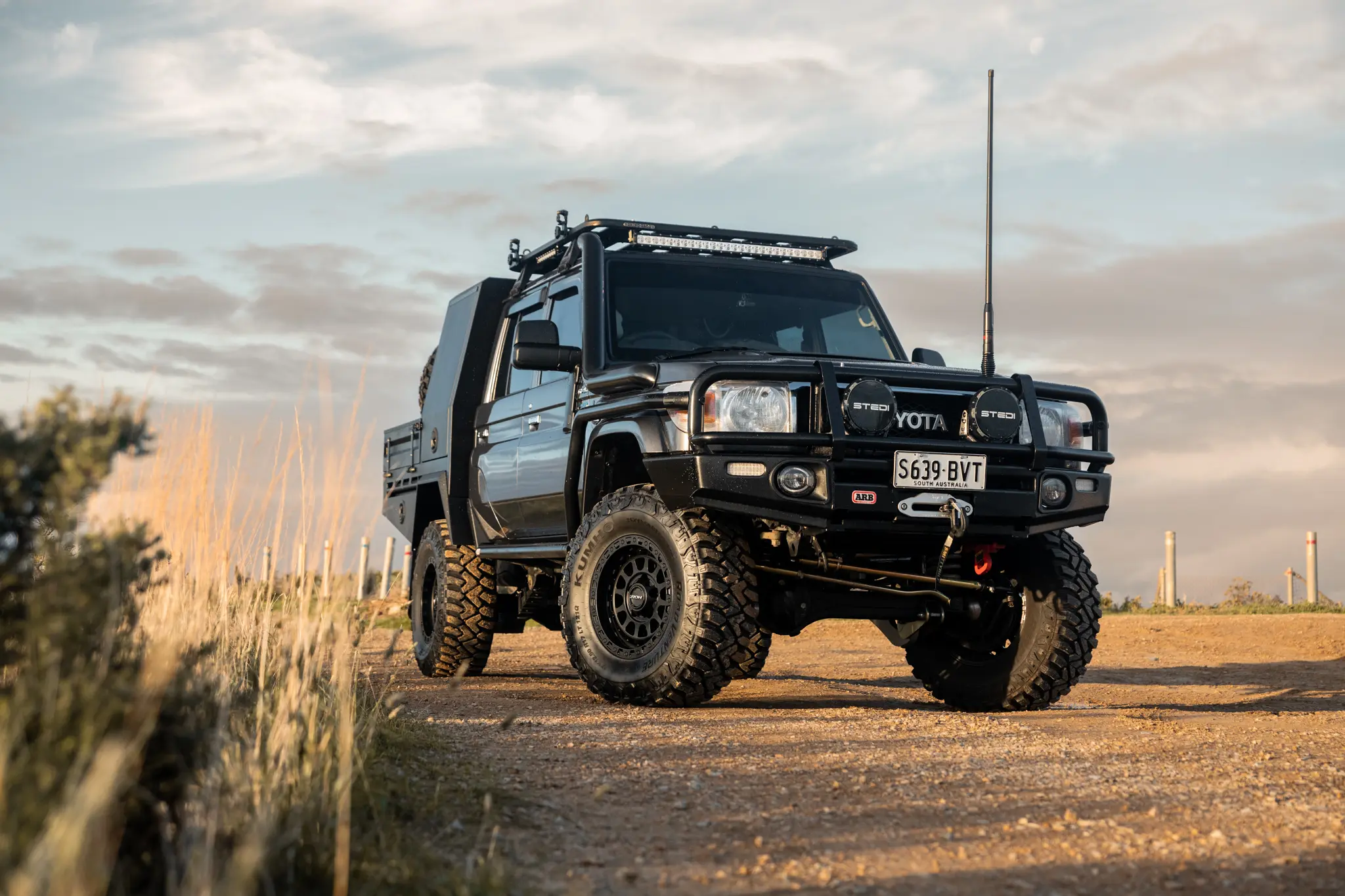 Toyota 79 Series LandCruiser with ROH Assault Matte Black 4x4 Wheel