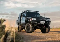 Toyota 79 Series LandCruiser with ROH Assault Matte Black 4x4 Wheel