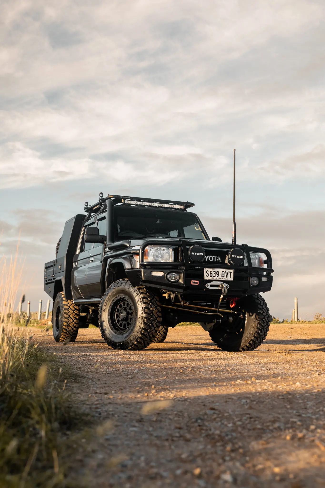 Toyota 79 Series LandCruiser with ROH Assault Matte Black 4x4 Wheel