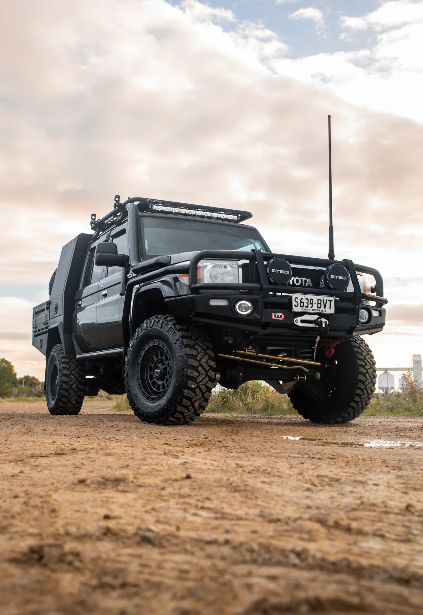 Toyota 79 Series LandCruiser with ROH Assault Matte Black 4x4 Wheel