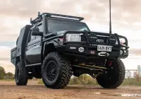 Toyota 79 Series LandCruiser with ROH Assault Matte Black 4x4 Wheel
