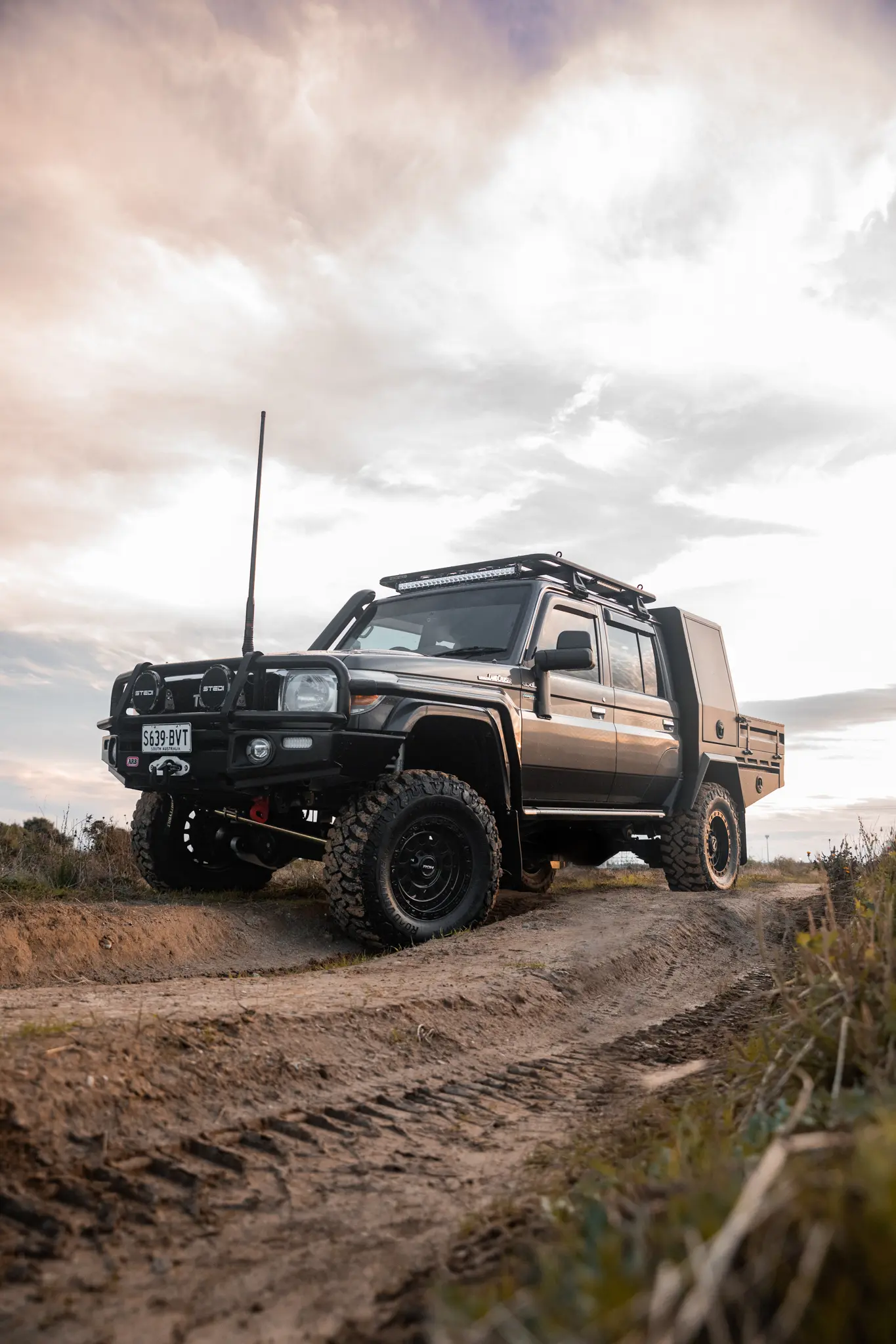 Toyota 79 Series LandCruiser with ROH Assault Matte Black 4x4 Wheel