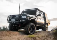 Toyota 79 Series LandCruiser with ROH Assault Matte Black 4x4 Wheel
