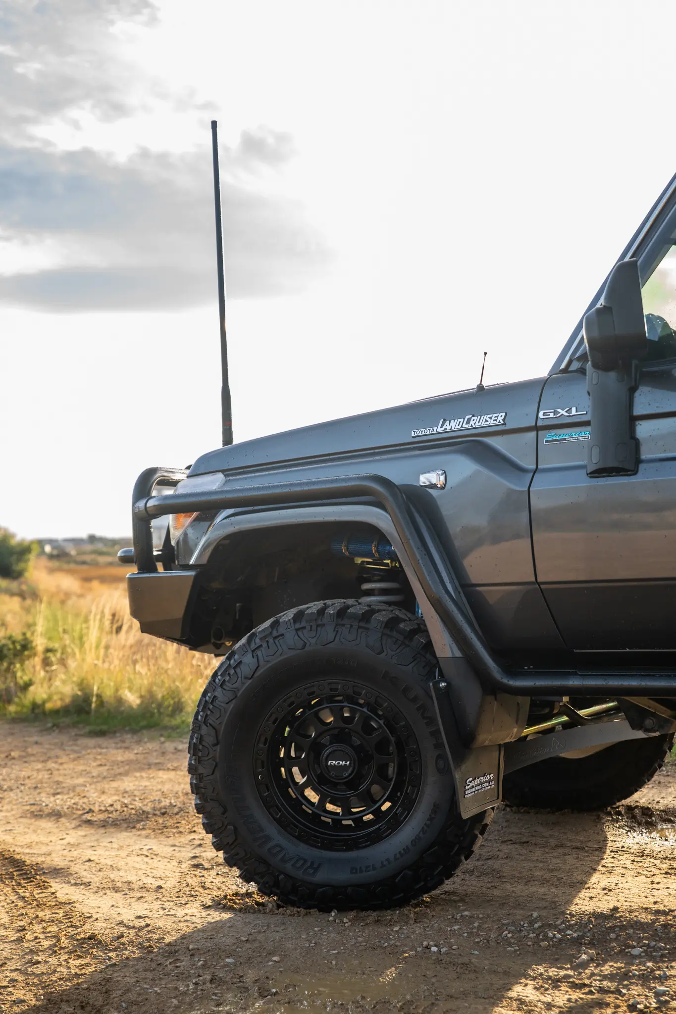 Toyota 79 Series LandCruiser with ROH Assault Matte Black 4x4 Wheel