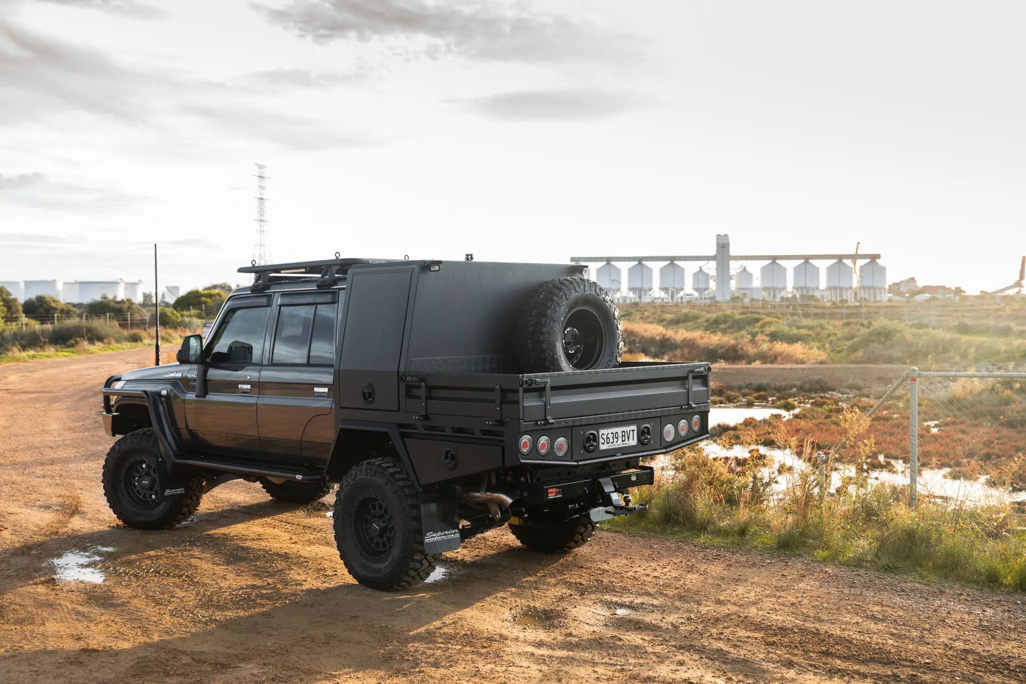 Toyota 79 Series LandCruiser with ROH Assault Matte Black 4x4 Wheel