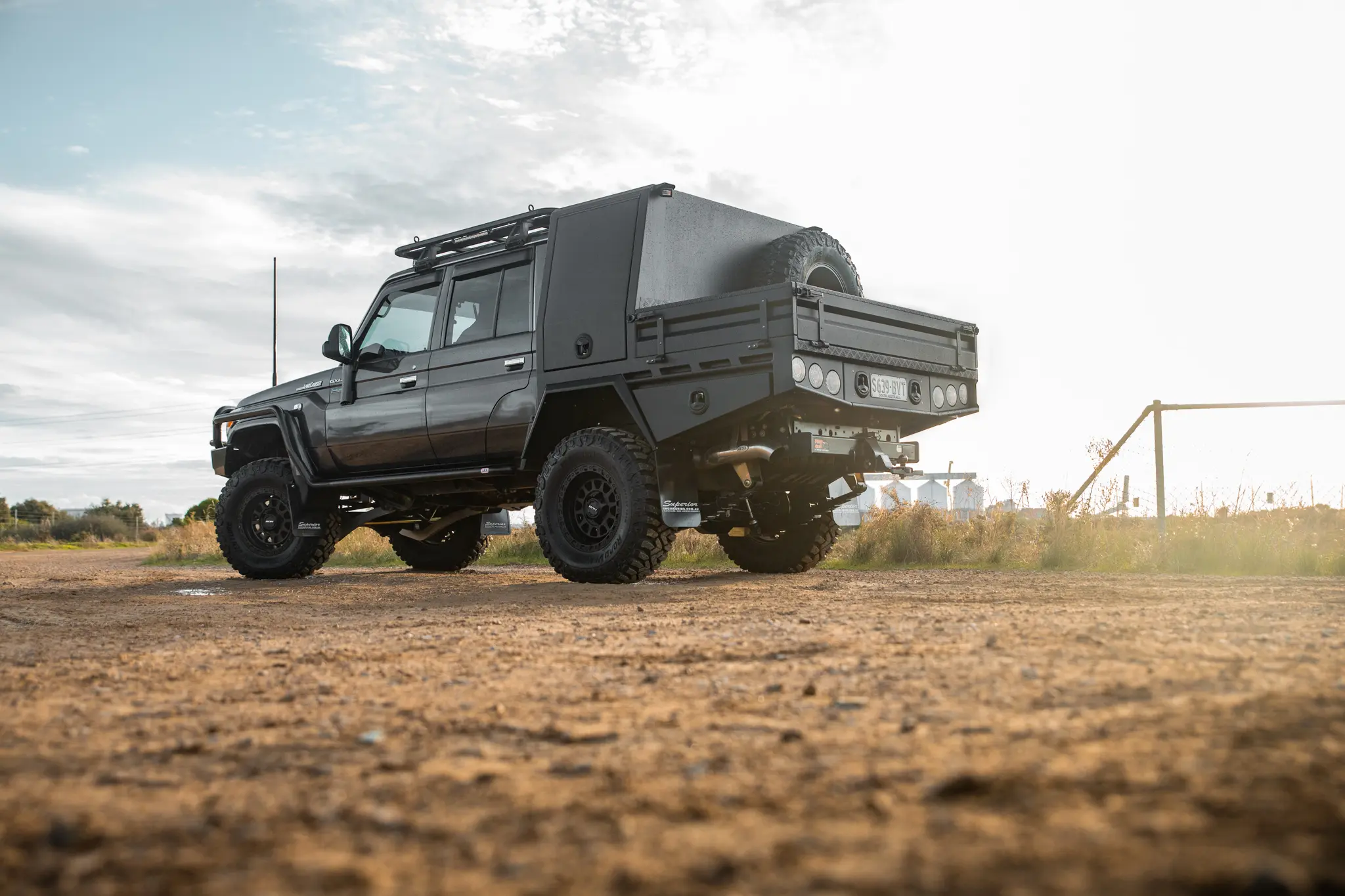 Toyota 79 Series LandCruiser with ROH Assault Matte Black 4x4 Wheel