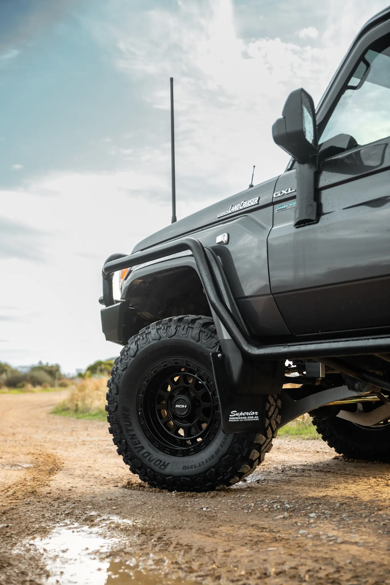 Toyota 79 Series LandCruiser with ROH Assault Matte Black 4x4 Wheel