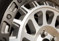 Black Land Rover Defender 90 with 20x9 +22 5x120 Machined Centre Black Lip ROH Assault Wheels