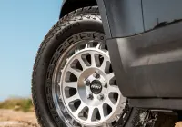 Black Land Rover Defender 90 with 20x9 +22 5x120 Machined Centre Black Lip ROH Assault Wheels