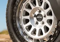 Black Land Rover Defender 90 with 20x9 +22 5x120 Machined Centre Black Lip ROH Assault Wheels