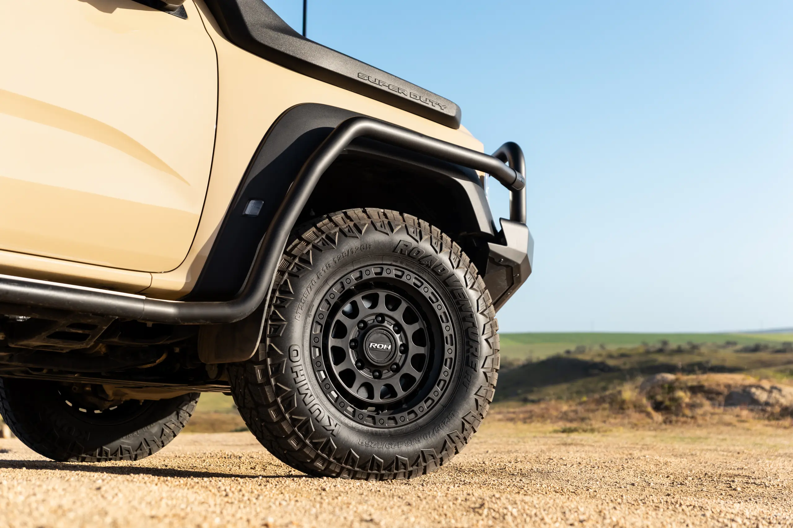 Ford Ranger Super Duty with 18x9 +20 Matte Black Assault 4x4 Wheel Design off road