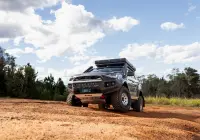 Grey Isuzu MU-X with ROH Atlas 4x4 Wheel in Machined Centre Black Lip finish off road