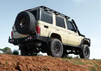 Toyota LandCruiser 76 Series Landcruiser with Bronze Centre Black Lip Raid 5 4x4 Wheel off road