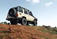 Toyota LandCruiser 76 Series Landcruiser with Bronze Centre Black Lip Raid 5 4x4 Wheel off road