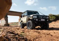 Toyota LandCruiser 76 Series Landcruiser with Bronze Centre Black Lip Raid 5 4x4 Wheel off road