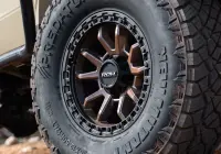 Toyota LandCruiser 76 Series Landcruiser with Bronze Centre Black Lip Raid 5 4x4 Wheel off road