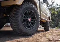 Toyota 60 Series LandCrusier with ROH Vapour 4x4 Matte Black Machined Accents Wheel