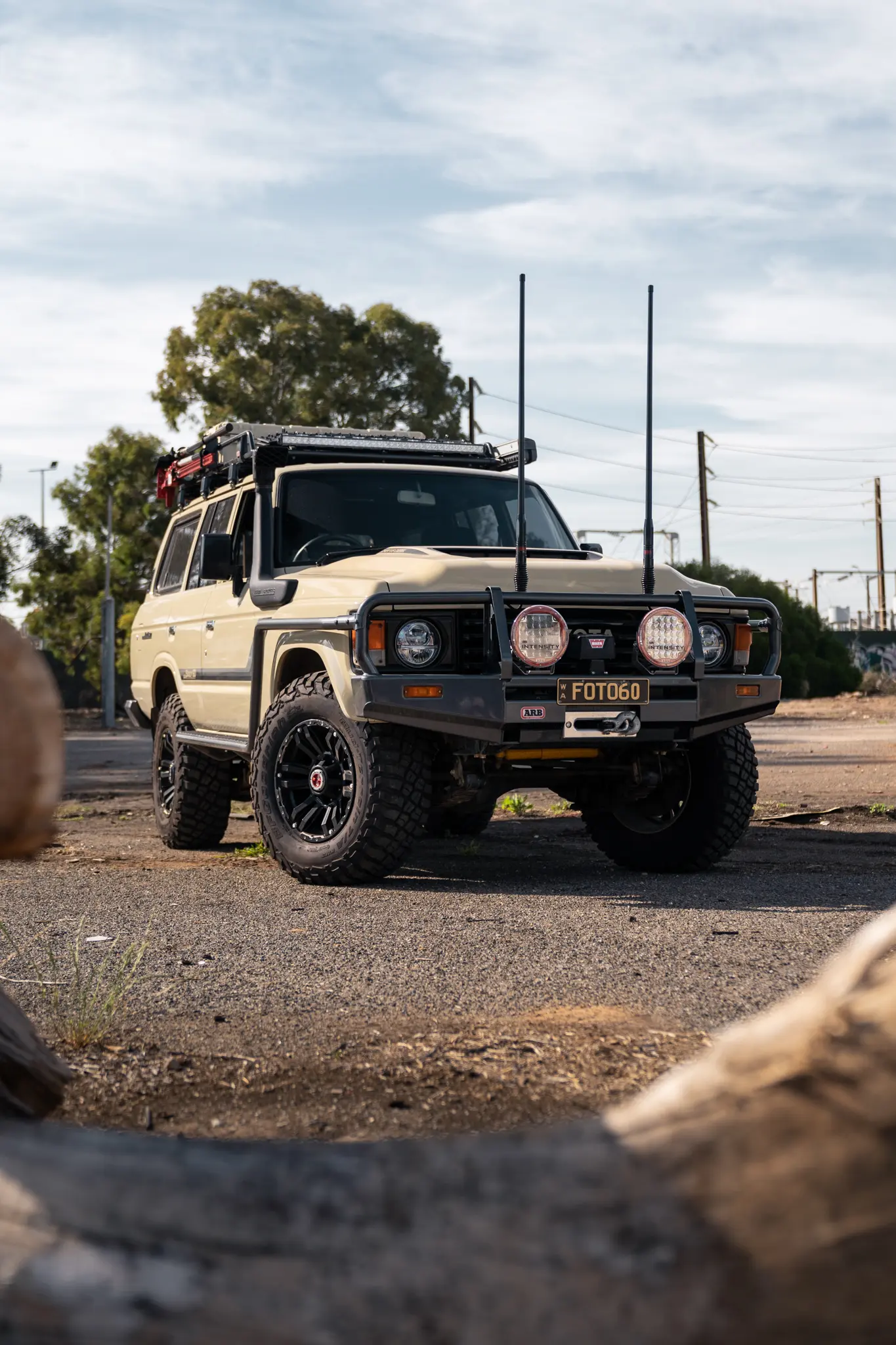 Toyota 60 Series LandCrusier with ROH Vapour 4x4 Matte Black Machined Accents Wheel