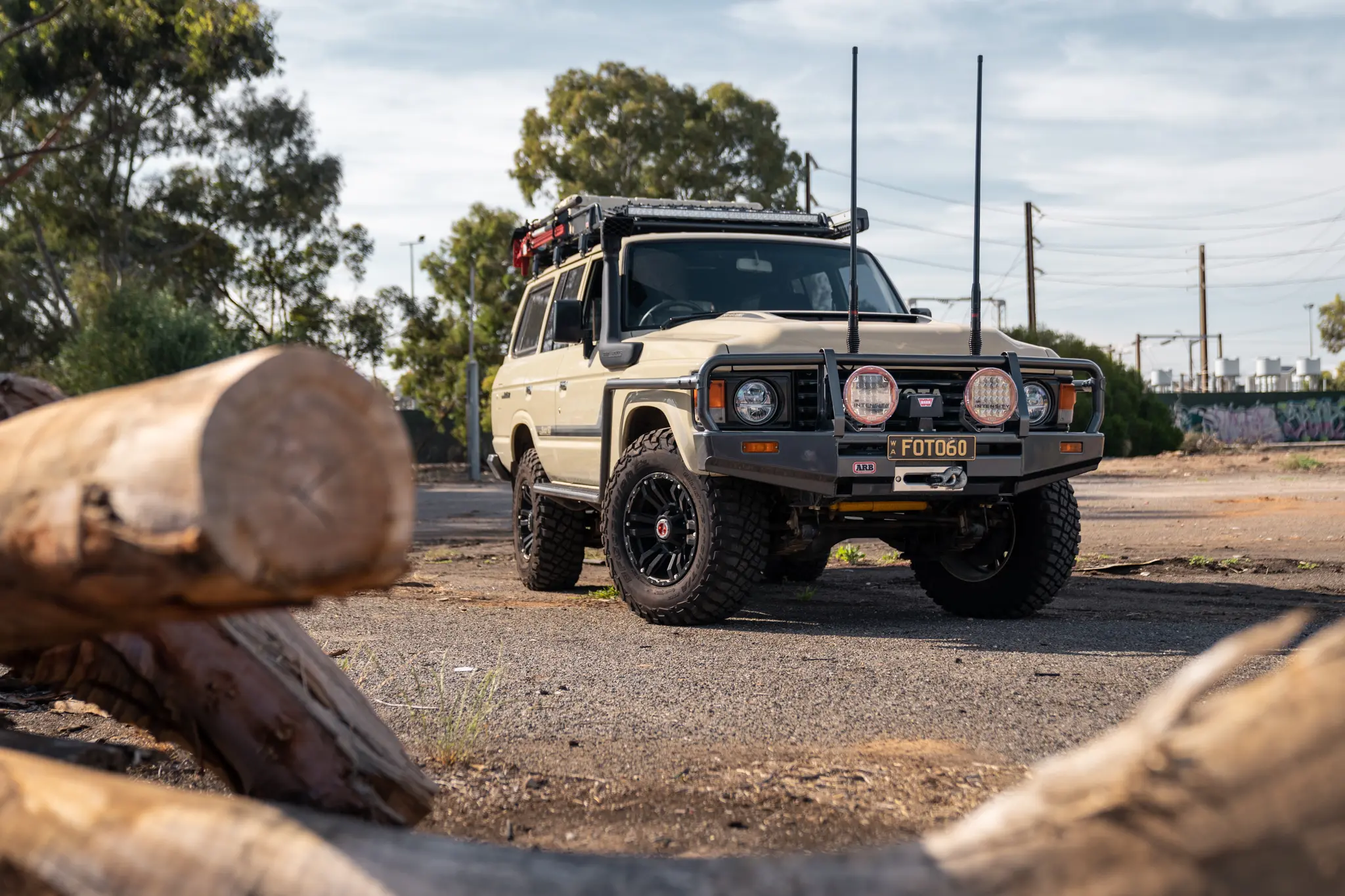 Toyota 60 Series LandCrusier with ROH Vapour 4x4 Matte Black Machined Accents Wheel