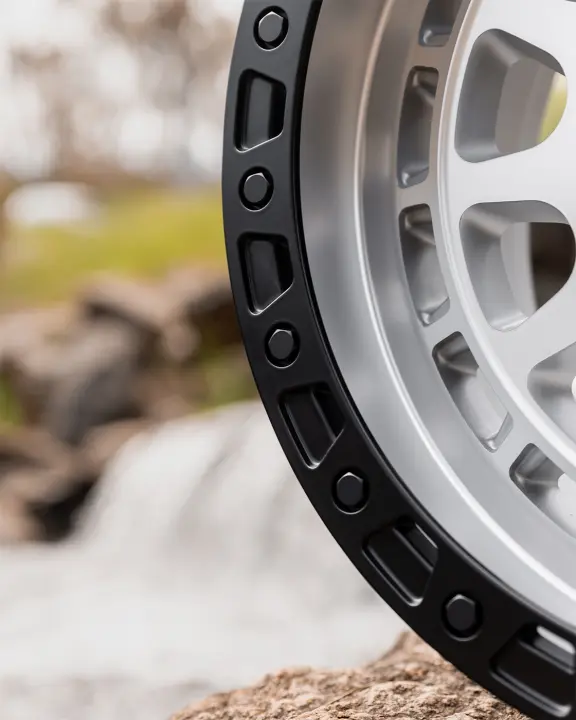 Detail image of ROH Assault Machined Centre Black Lip Wheel on rivers edge