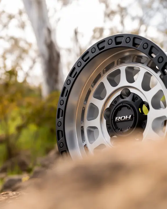 ROH Assault Machined Centre Black Lip Wheel on rivers edge