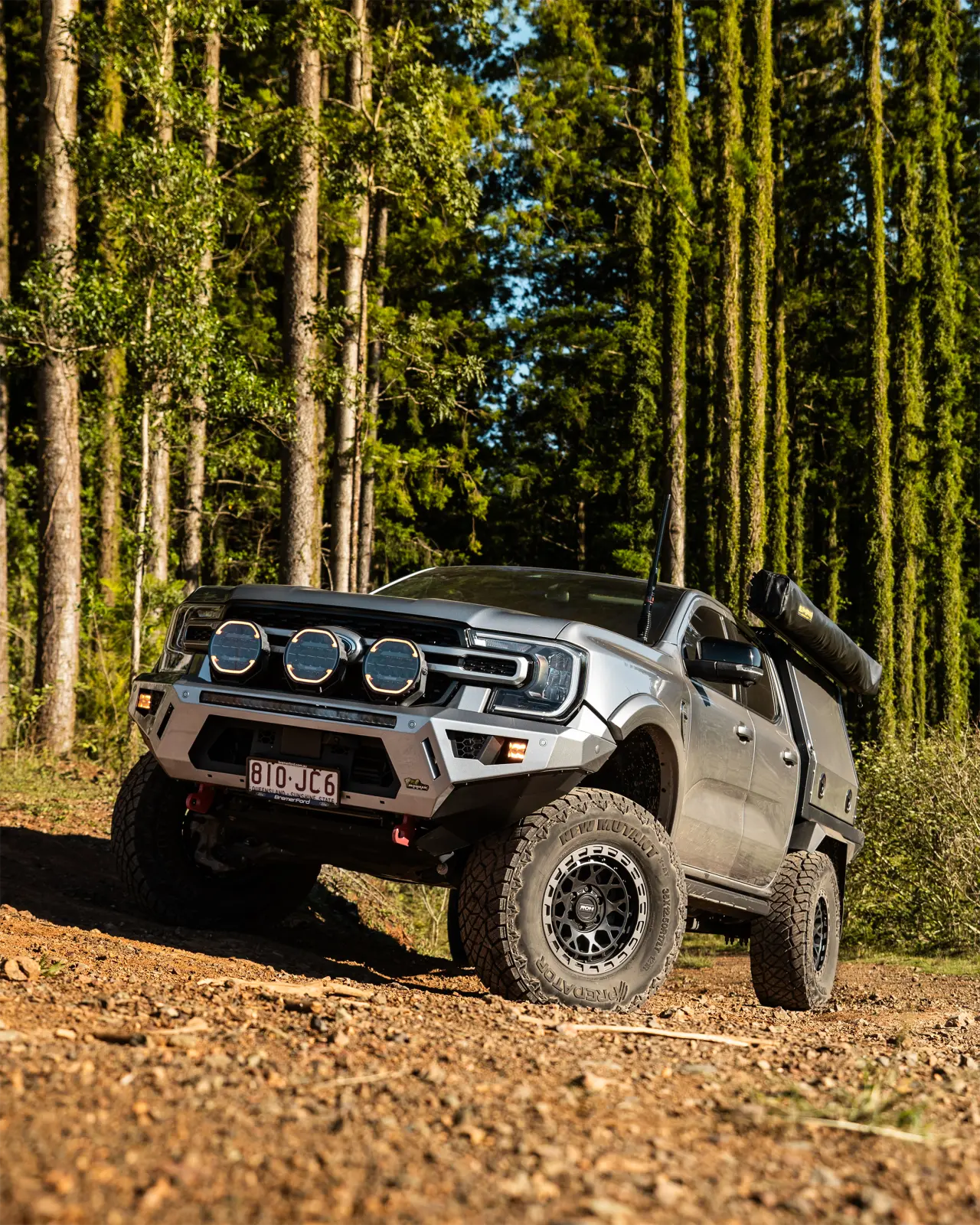 Atlas 4x4 wheels fitted to a Next Gen Ranger finished in matte black with graphite lip