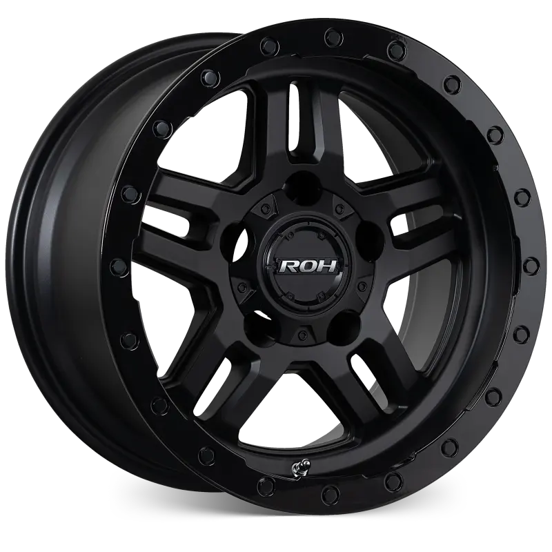 ROH Hammer Matte Black Gloss Lip 4x4 Alloy Wheel