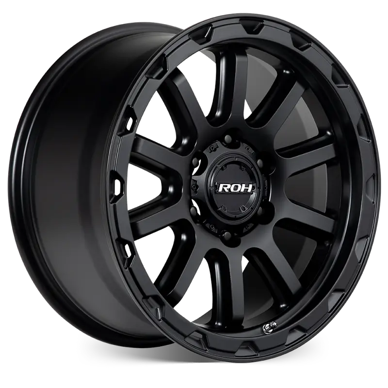 ROH Onyx Matte Black 4x4 Alloy Wheel Angled View