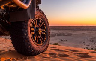Vapour 4x4 wheel by ROH at sunset on sand in the desert