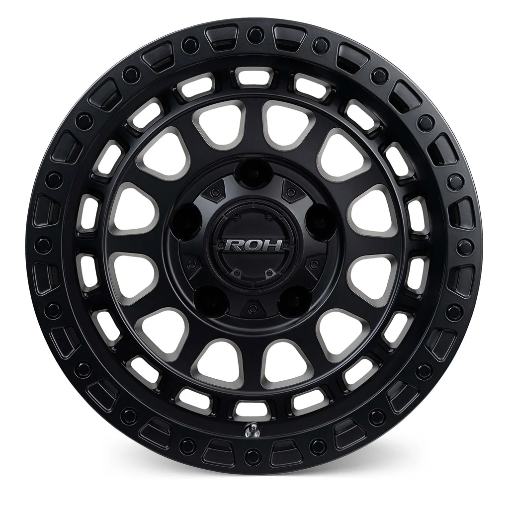 Assault matt black 4x4 wheel front view