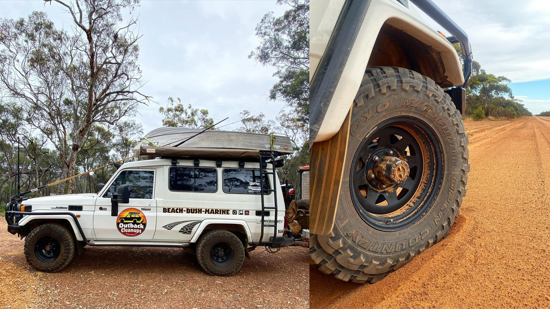 Outback Cleanups Australia Troopy with ROH Blak Trak Wheels