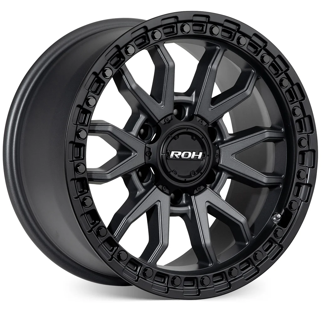 Raid matt graphite with matt black lip 4x4 wheel