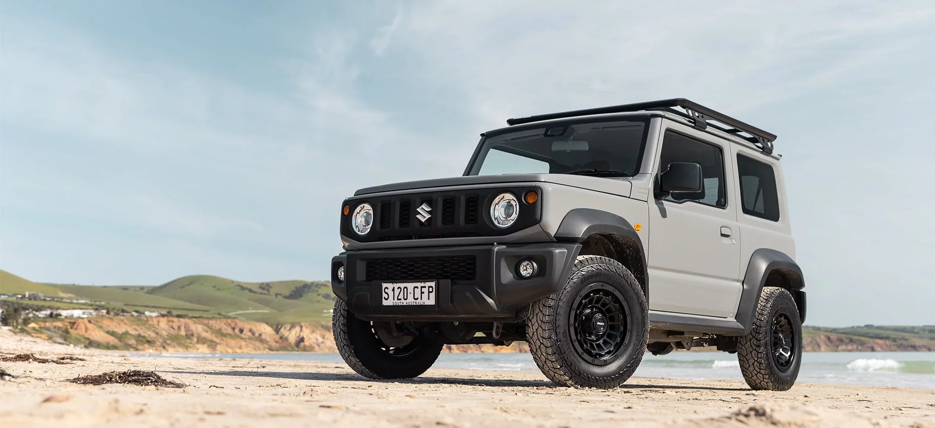 ROH One Twenty wheel on Suzuki Jimny at Selicks Beach