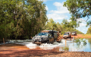 All 4 Adventure LC200 on Assault wheels making a river crossing