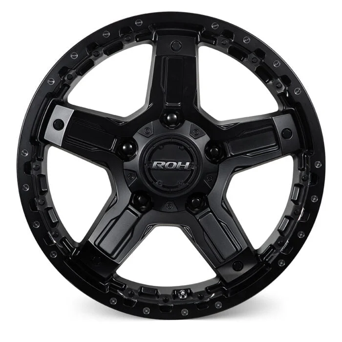 Rock 5 matt black DDT 4x4 wheel front view