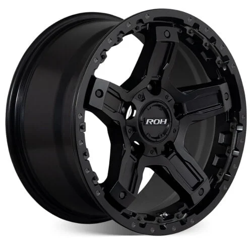 Rock 5 matt black DDT 4x4 wheel on more angle